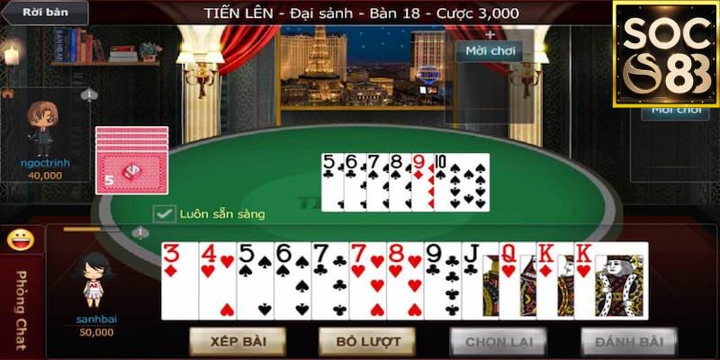 Cách chơi game bài tiến lên miền Nam miễn phí ở SOC88